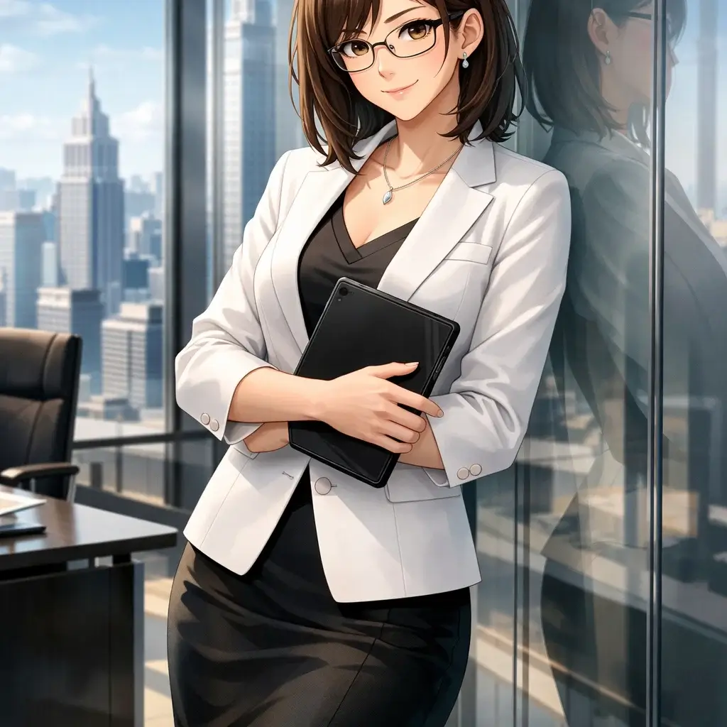 Business Frau Anime Kunst - Büro Stil