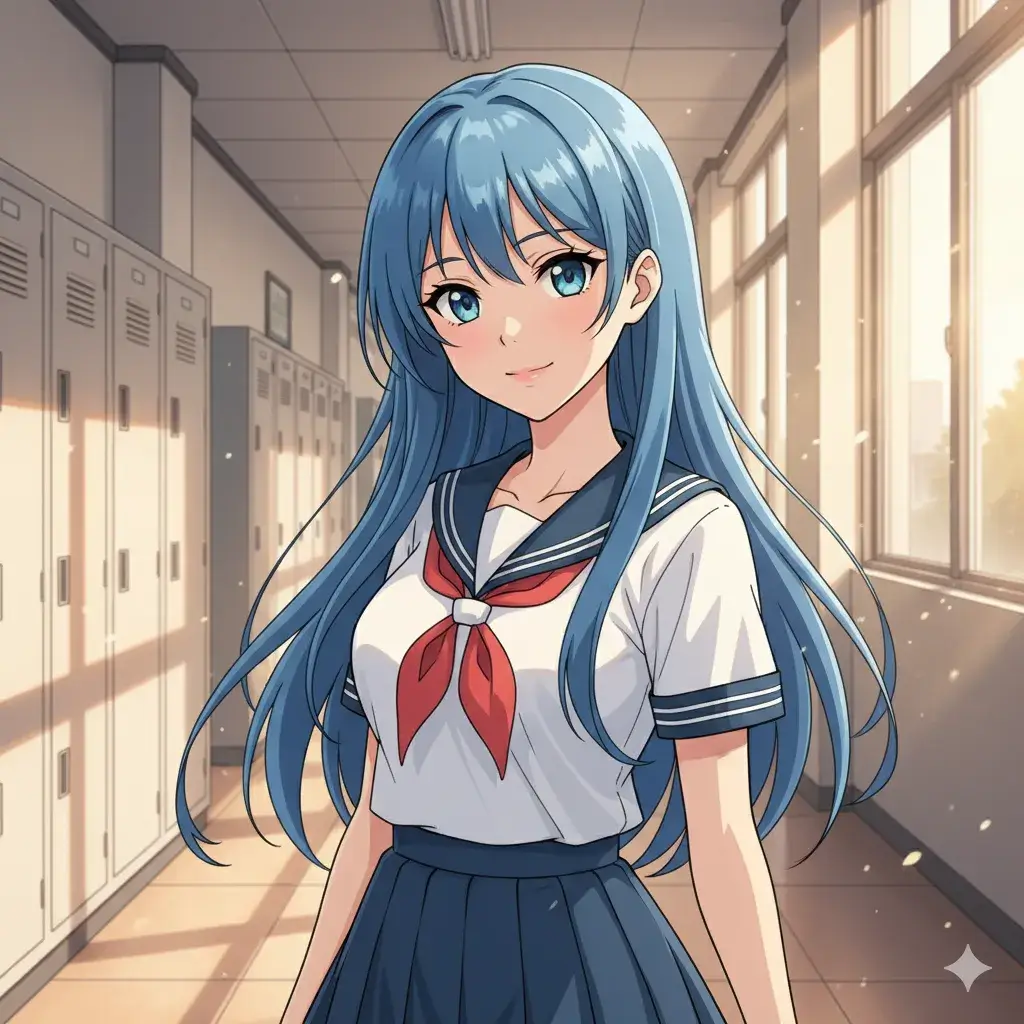 Anime Waifu Kunst - Schulmädchen