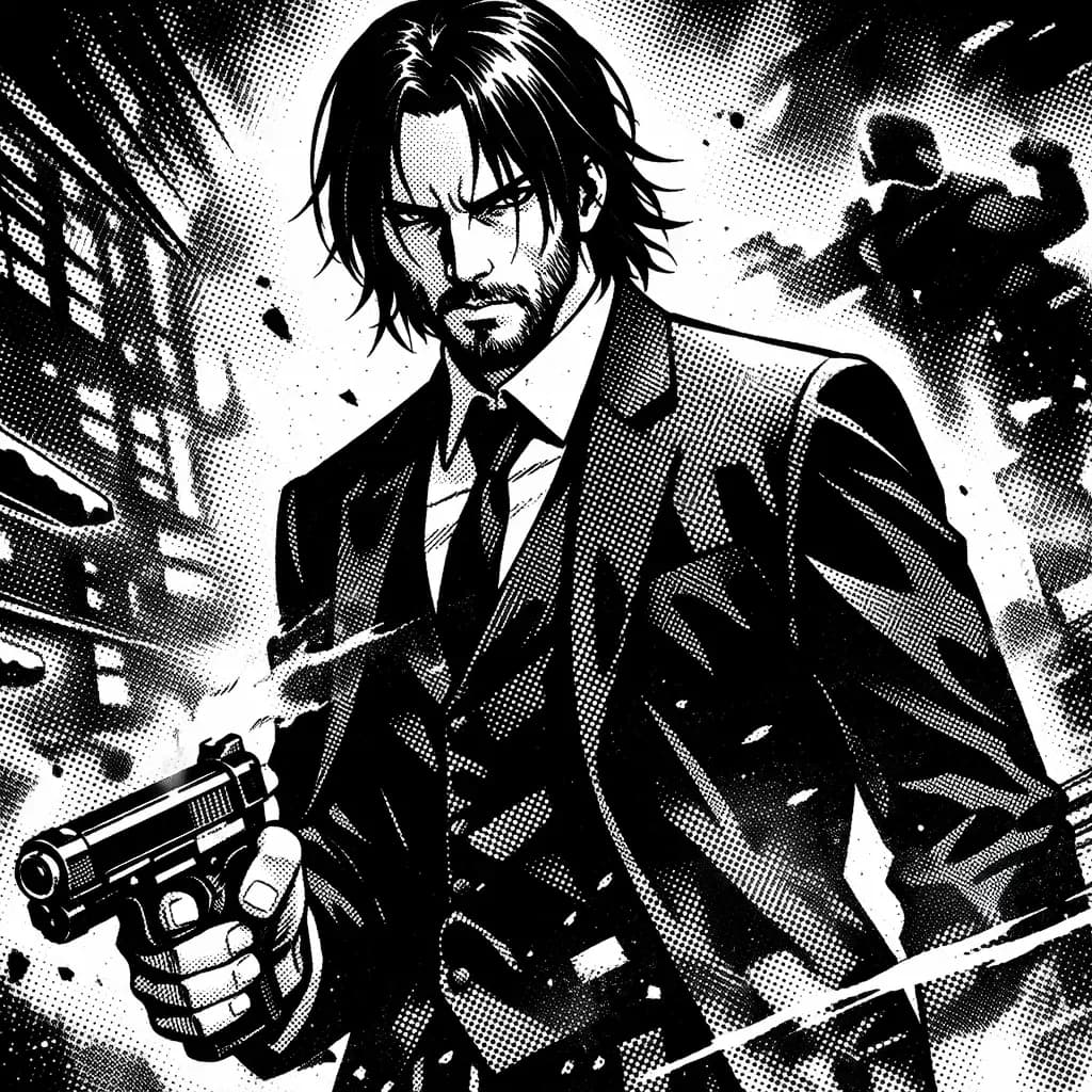 Klassischer Manga Stil - Schwarz-Weiß