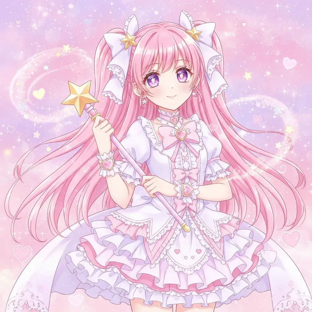 Kawaii Magical Girl - Rosa Haare