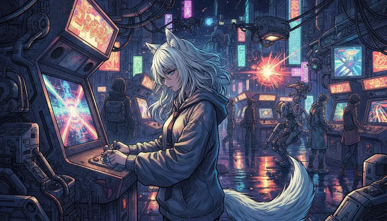 Anime Bild: Urban high school girl with dark blue hair, pastel colors anime fanart