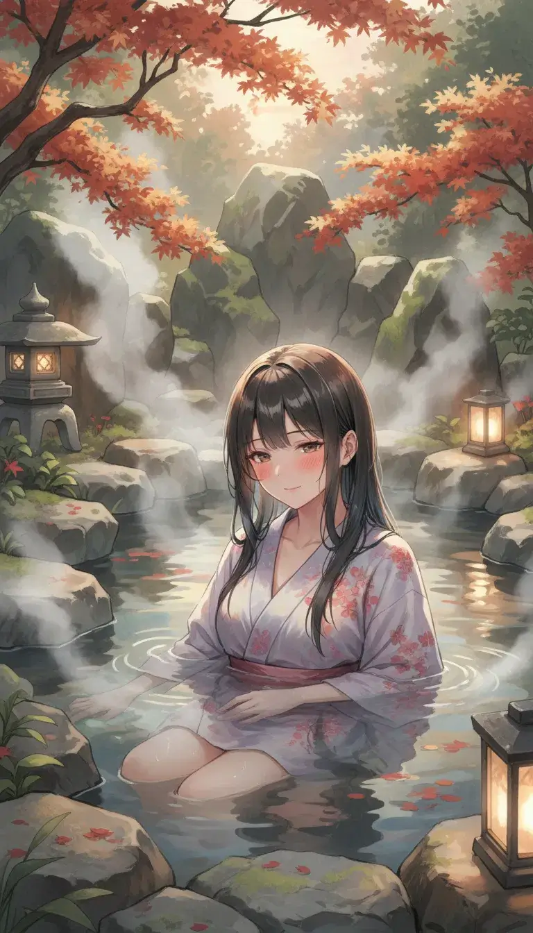 Onsen Intimacy - High quality anime art illustration